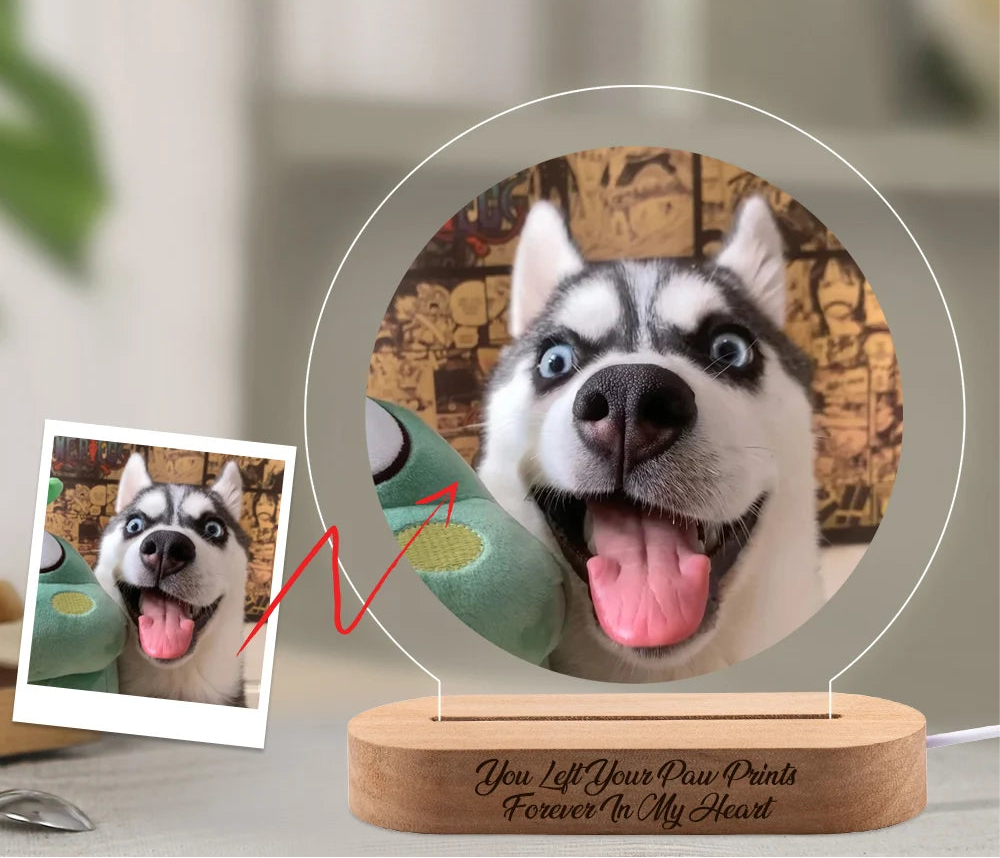 Custom Personalised Pet Night Light Photo Plaque