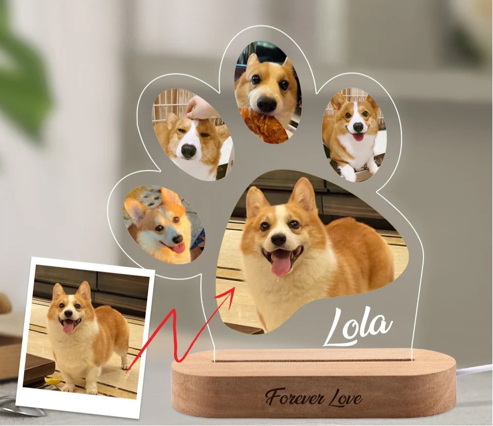 Custom Personalised Pet Night Light Photo Plaque