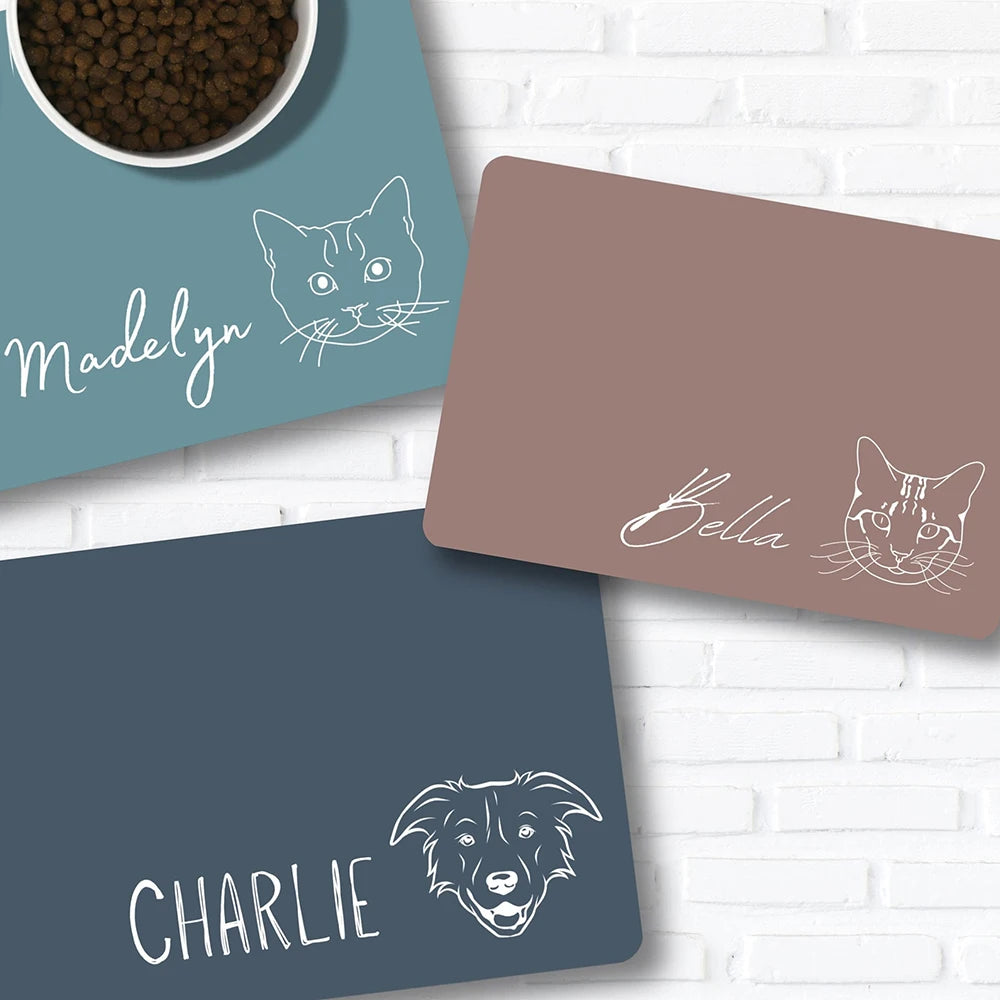 Personalised Non-Slip Waterproof Pet Feeding Mat