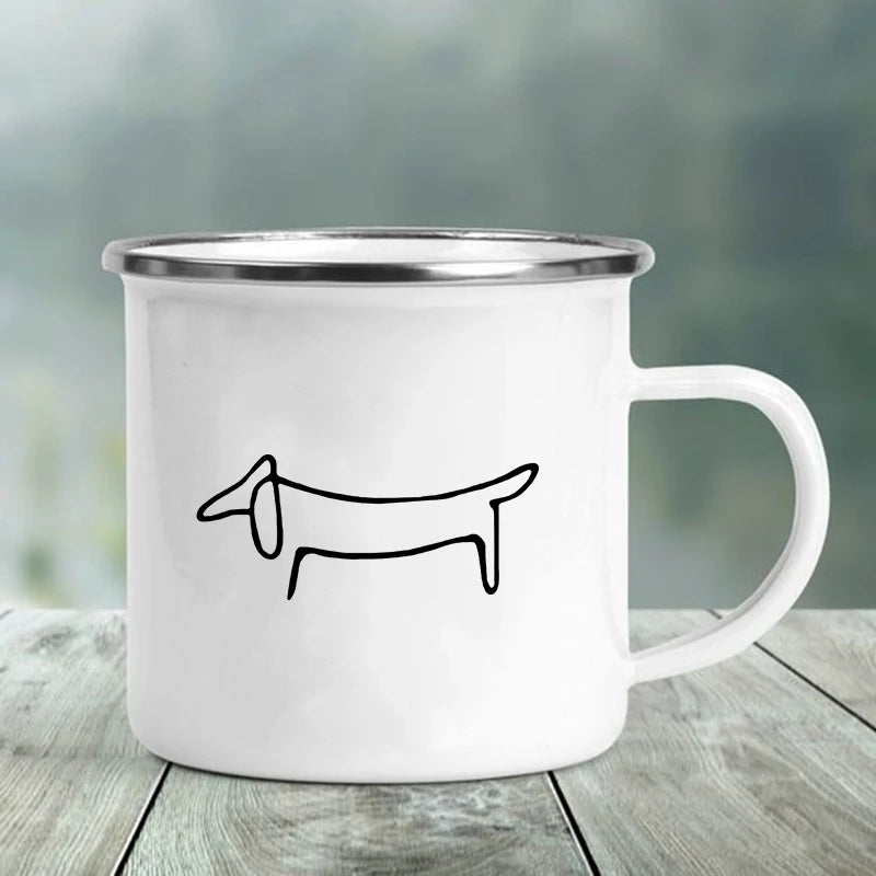I Love Dachshunds Enamel Mug