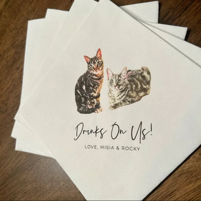 25PCS Coloured Personalised Pet Cocktail Napkins