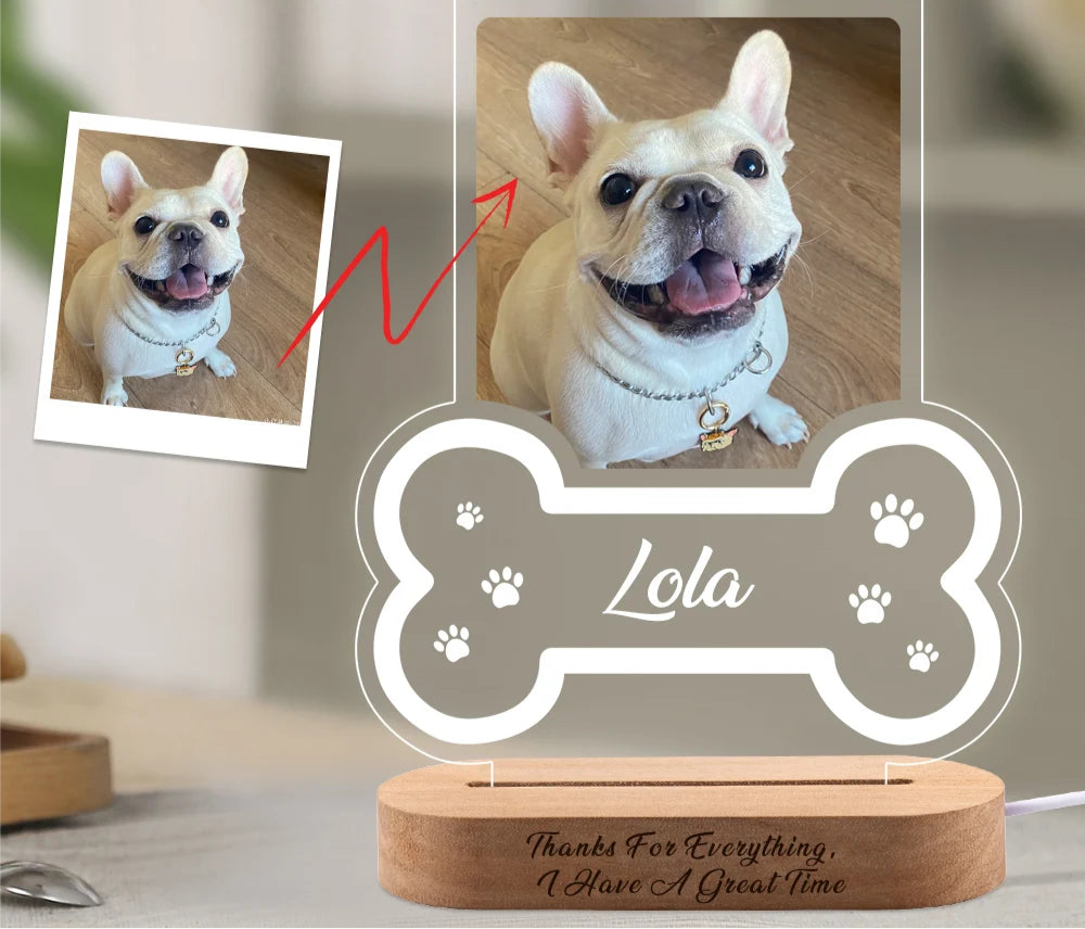 Custom Personalised Pet Night Light Photo Plaque