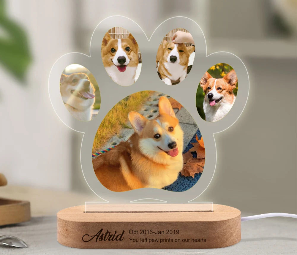 Custom Personalised Pet Night Light Photo Plaque