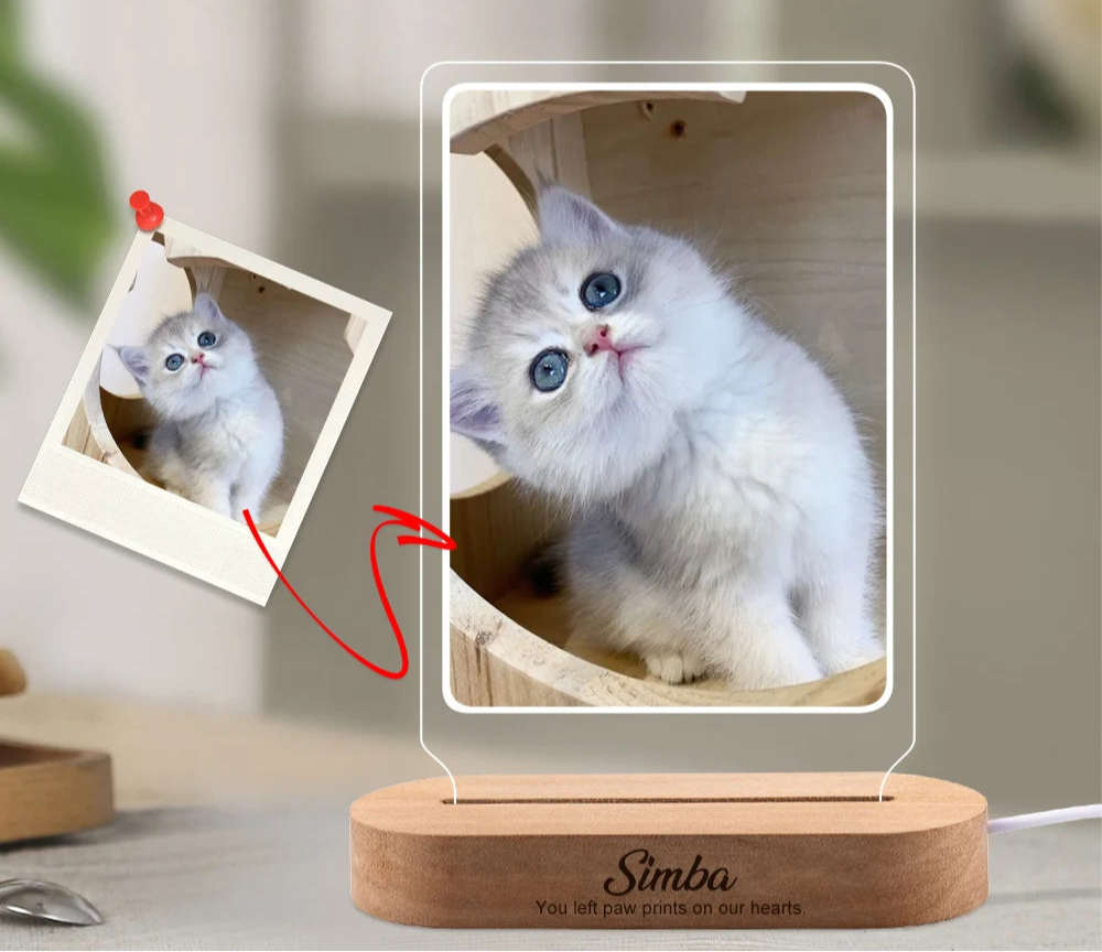 Custom Personalised Pet Night Light Photo Plaque