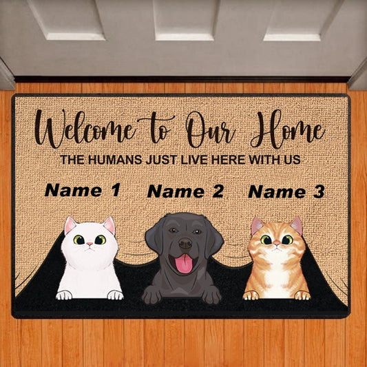 Welcome To Our Home Custom Pet Door Mat