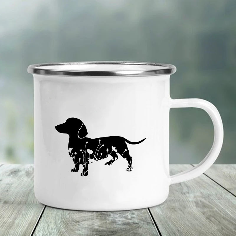 I Love Dachshunds Enamel Mug