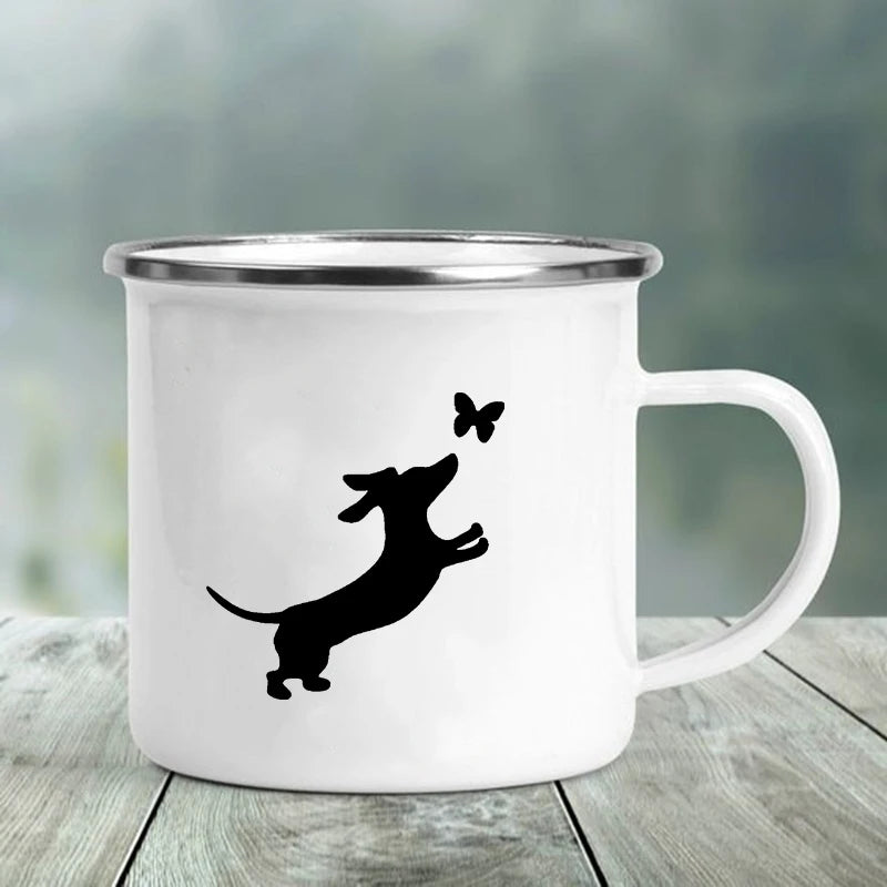 I Love Dachshunds Enamel Mug