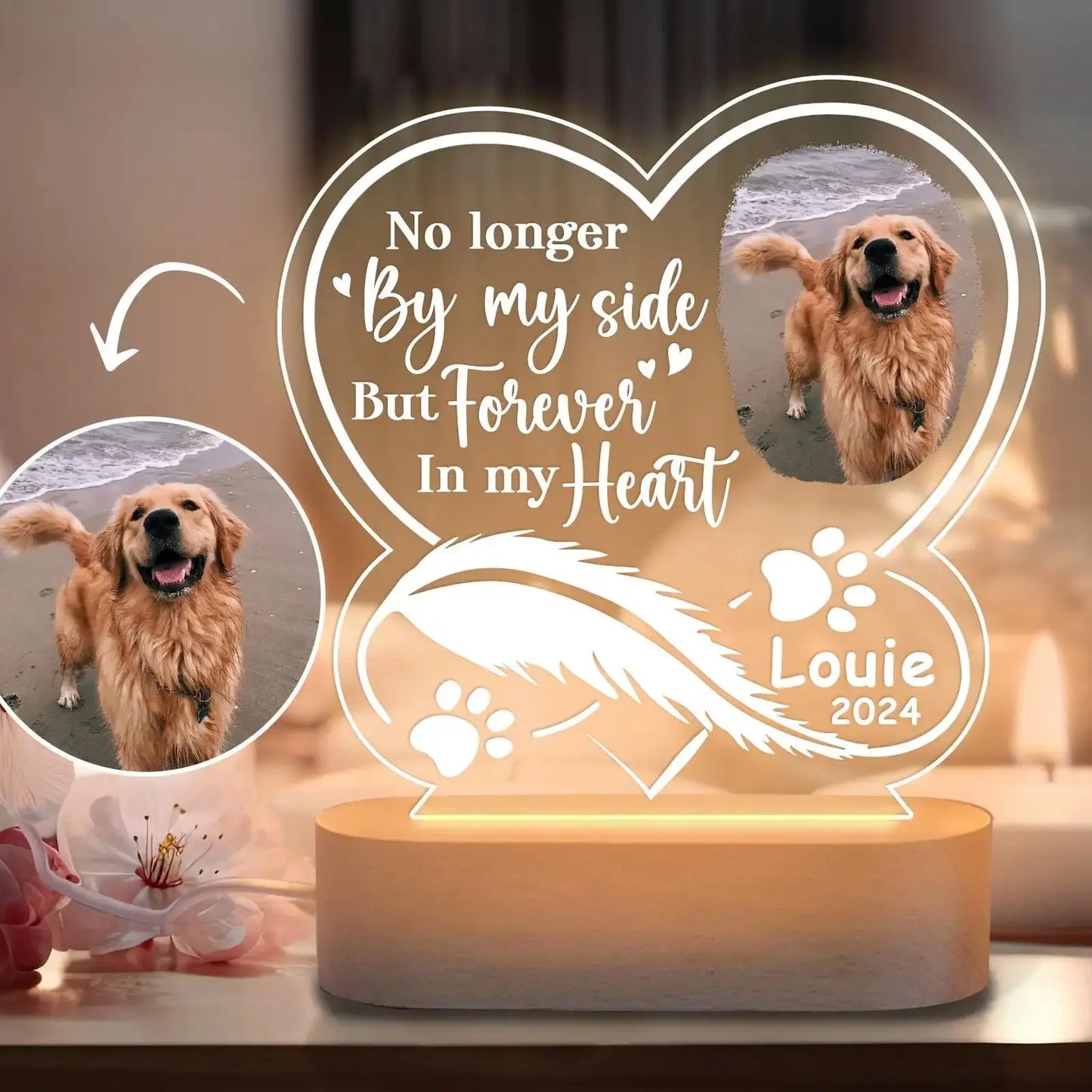 Custom Personalised Pet Night Light Photo Plaque
