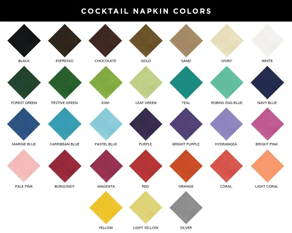 25PCS Coloured Personalised Pet Cocktail Napkins